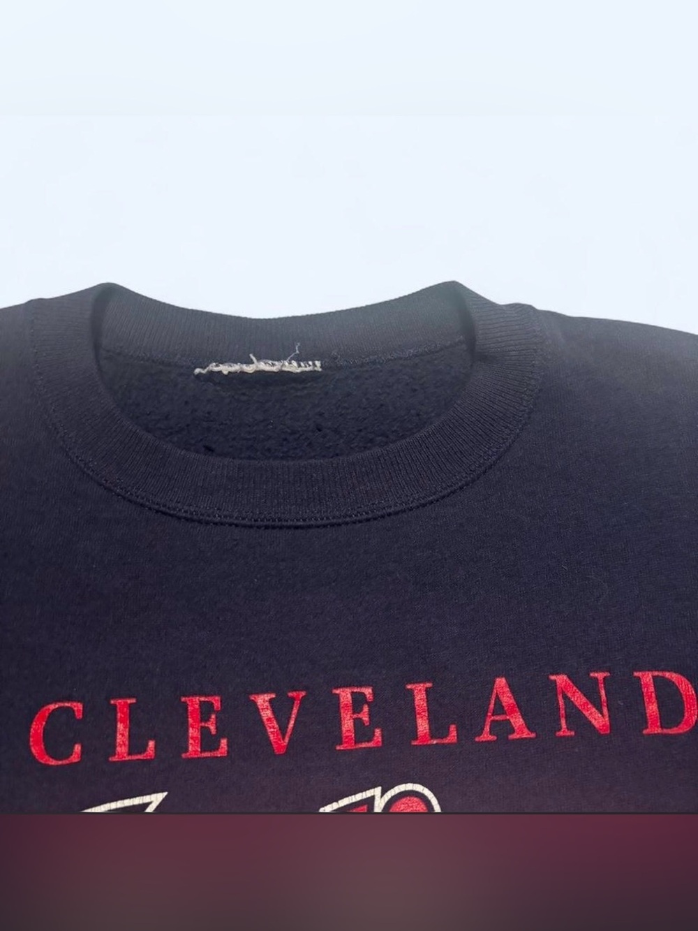 Vintage Cleveland Indians Nutmeg Crewneck Sweatshirt MLB Navy 2XL Oversized 1997 - Picture 4 of 4